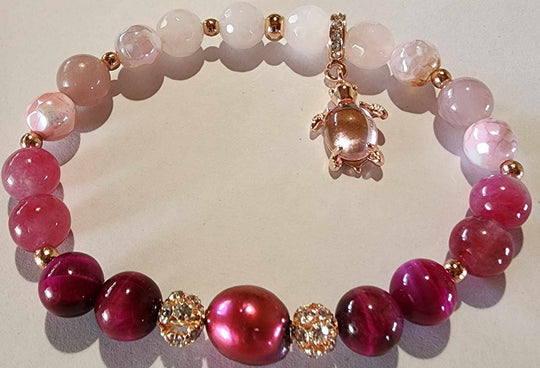 Jewellery - Genuine Multi Freshwater Pearl, Quartz & Agate Bracelet