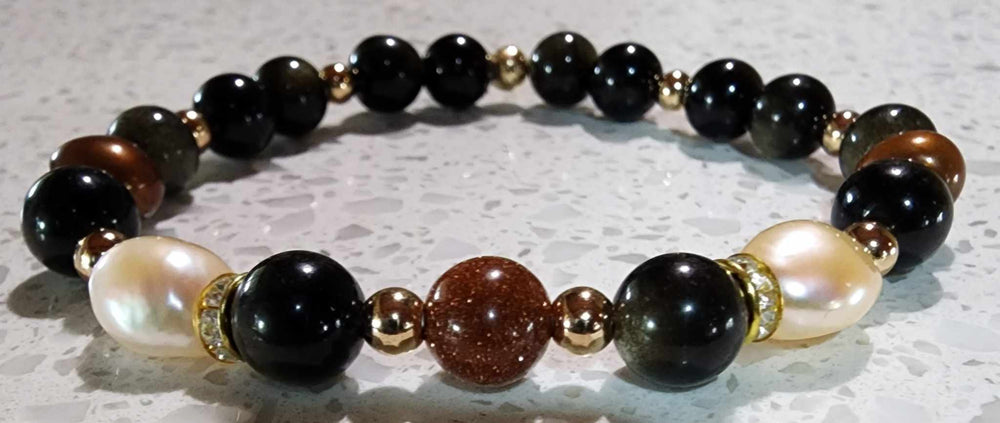 Jewellery - Genuine Semi Precious Gemstone & Freshwater Pearl Bracelet