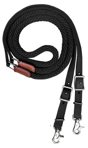 Reins -   8' Barrel/ Roping Contestant Reins Royal Black