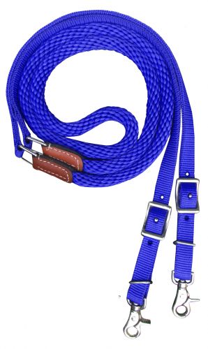 Reins -   8' Barrel/ Roping Contestant Reins Royal Blue