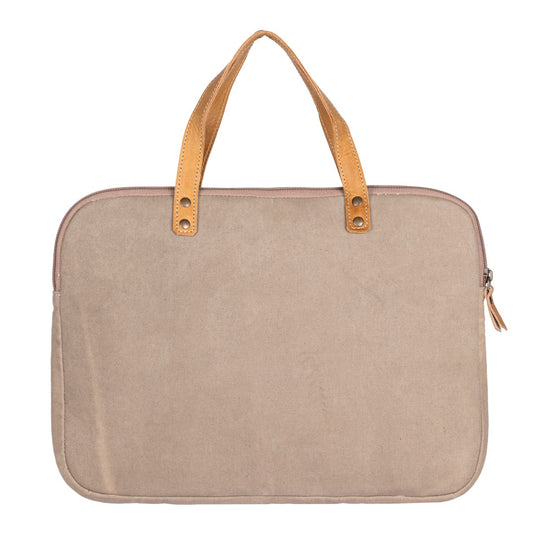 Laptop-  Recycled Canvas & Hide Laptop Bag