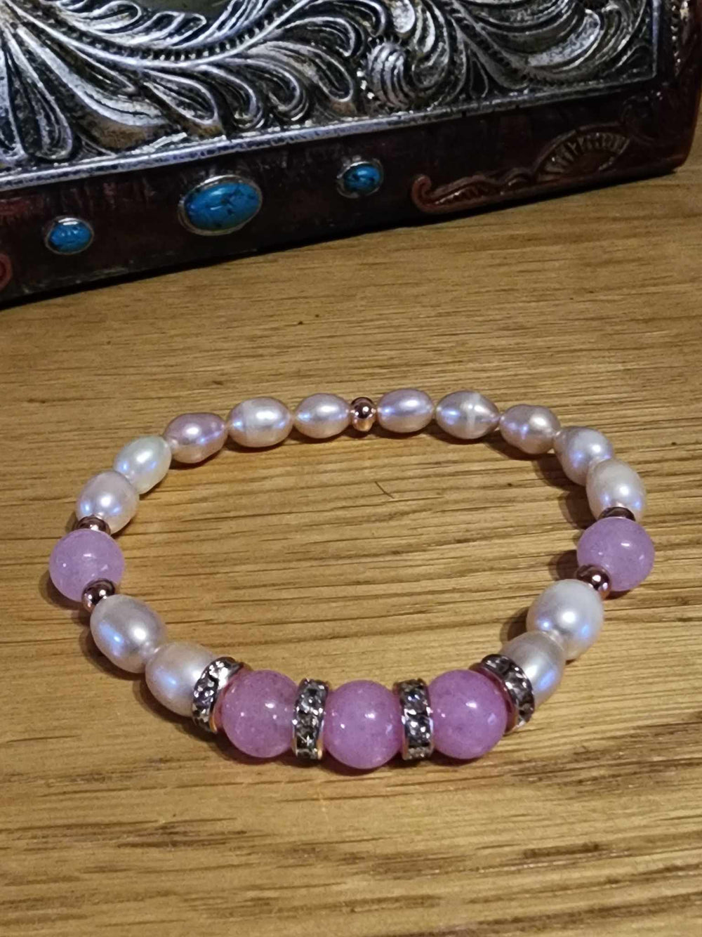 Jewellery - Genuine Semi Precious Gemstone & Freshwater Pearl Bracelet