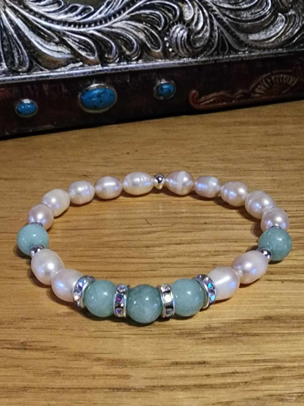 Jewellery - Genuine Semi Precious Gemstone & Freshwater Pearl Bracelet