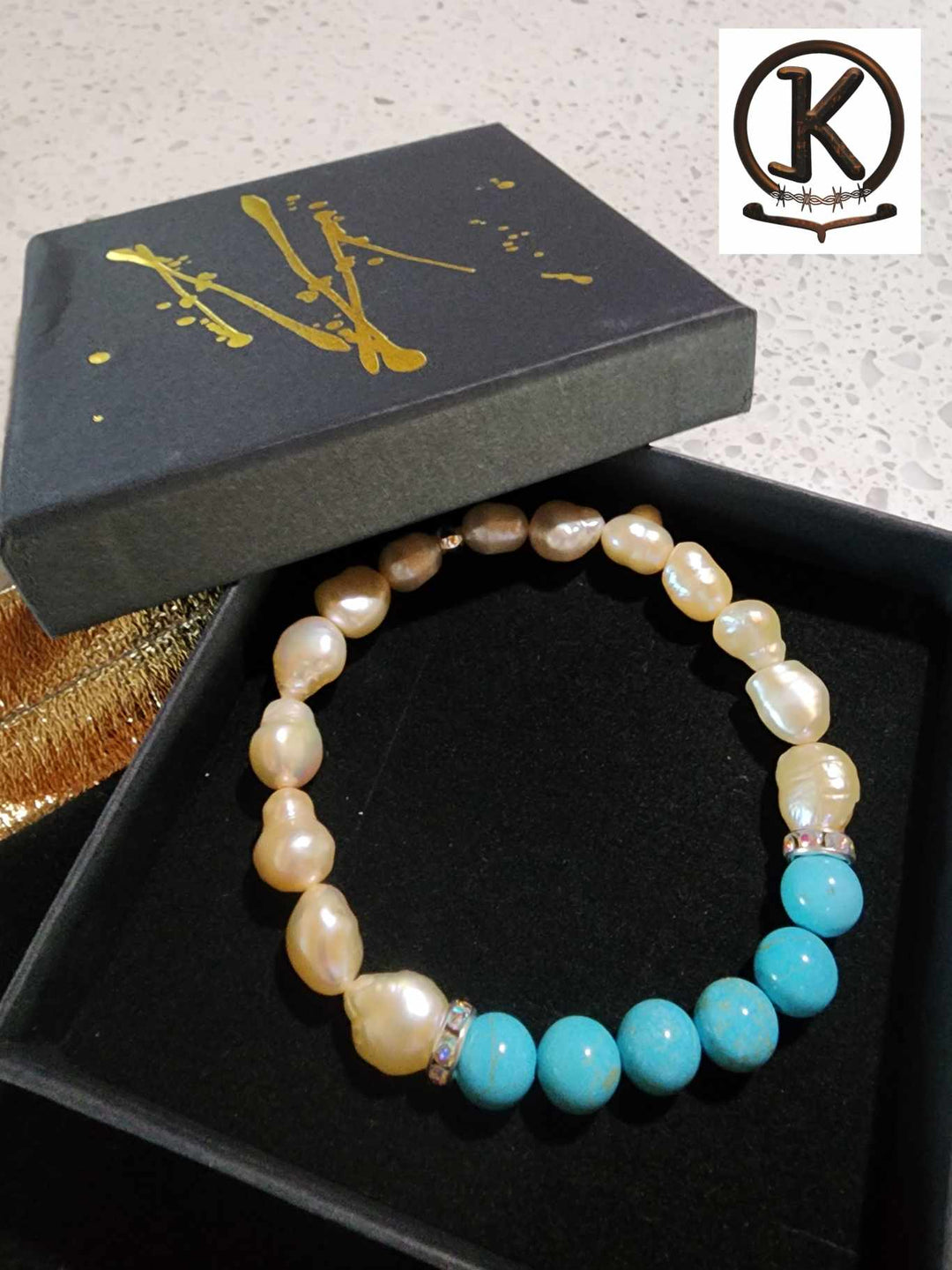 Jewellery - Genuine Semi Precious Gemstone & Freshwater Pearl Bracelet