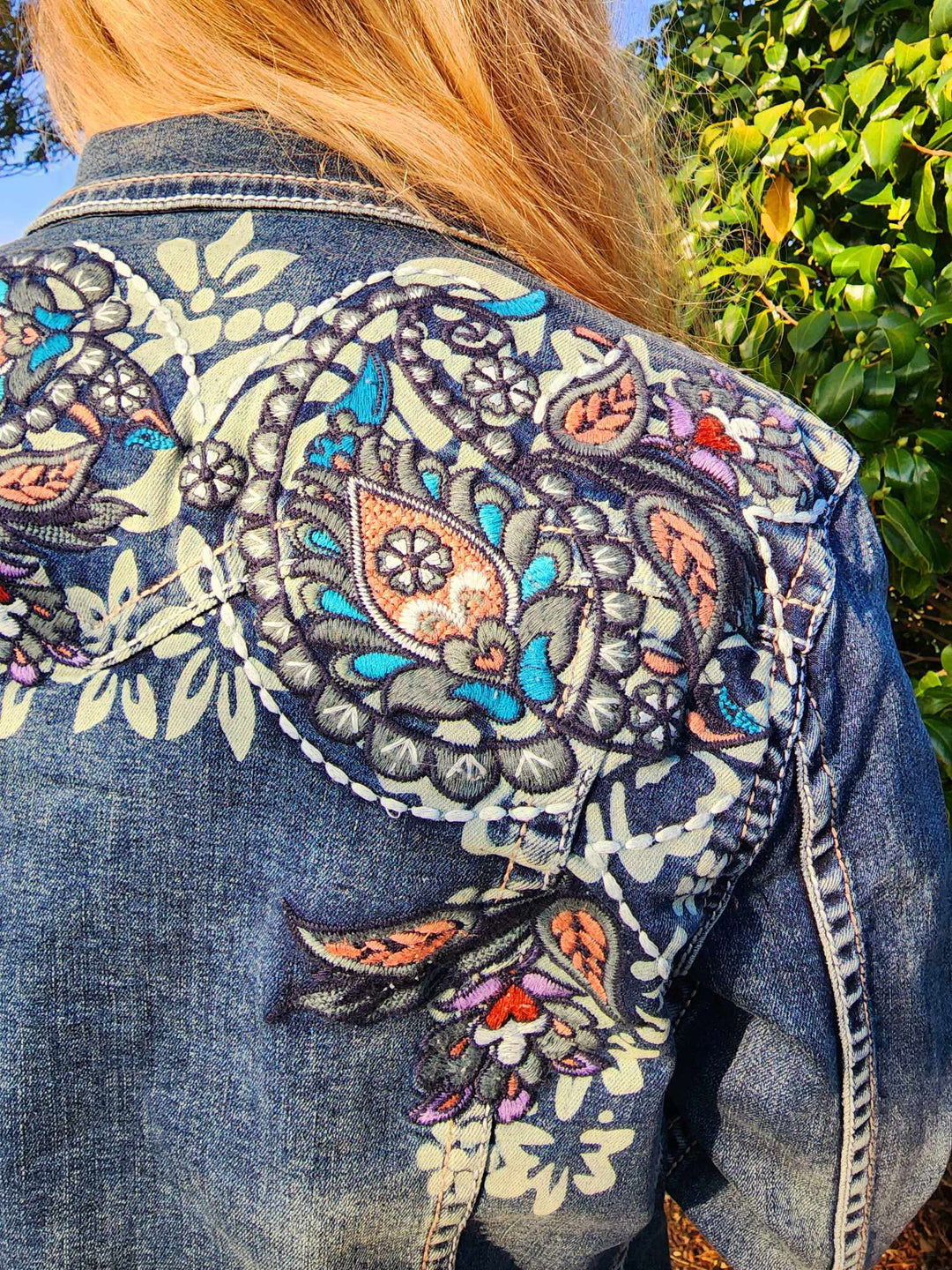 Grace in  La Denim Cowgirl Jacket Embroidery Size  Sm , XL