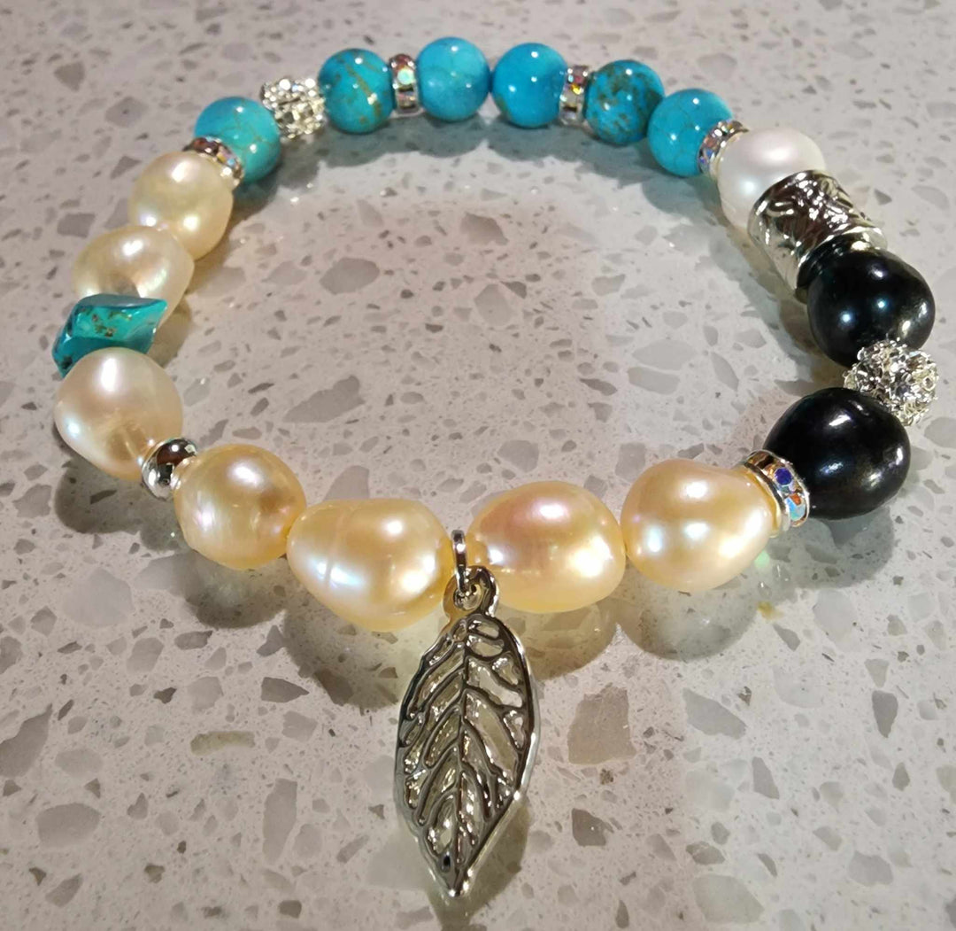 Jewellery - Genuine Semi Precious Gemstone & Freshwater Pearl Bracelet