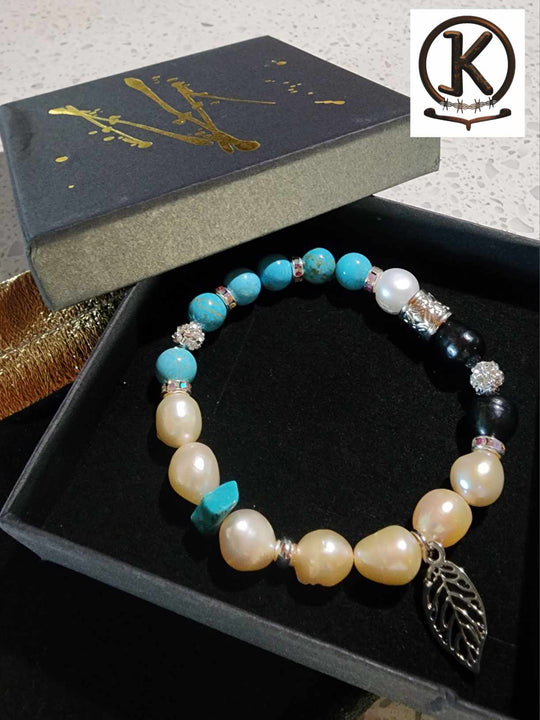 Jewellery - Genuine Semi Precious Gemstone & Freshwater Pearl Bracelet