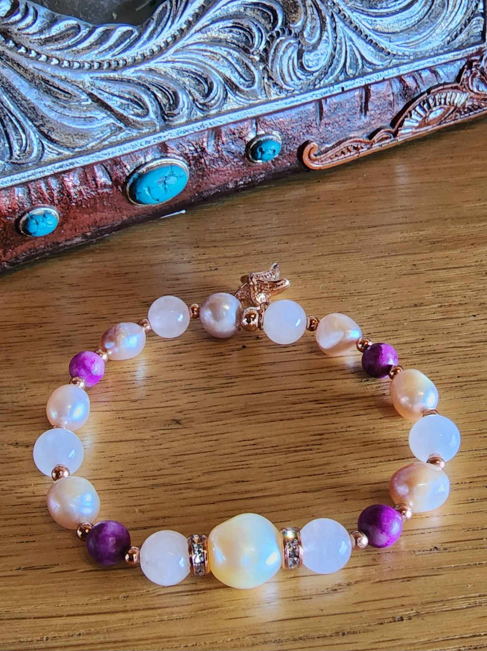 Jewellery - Genuine Semi Precious Gemstone & Freshwater Pearl Bracelet