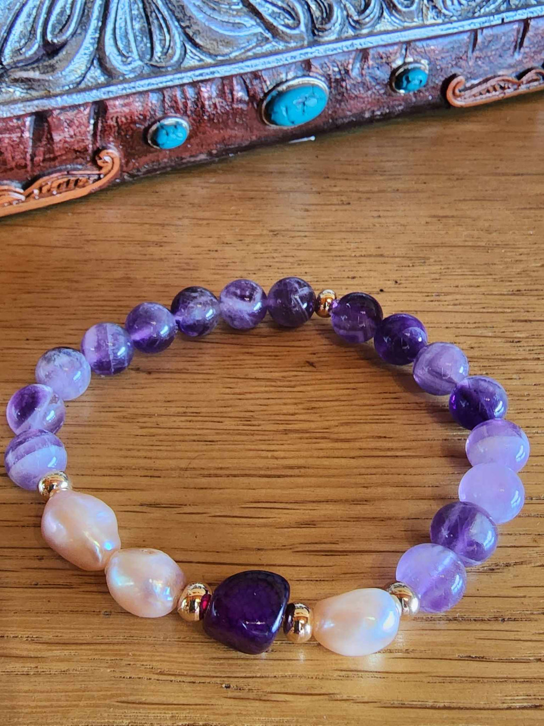 Jewellery - Genuine Semi Precious Gemstone & Freshwater Pearl Bracelet