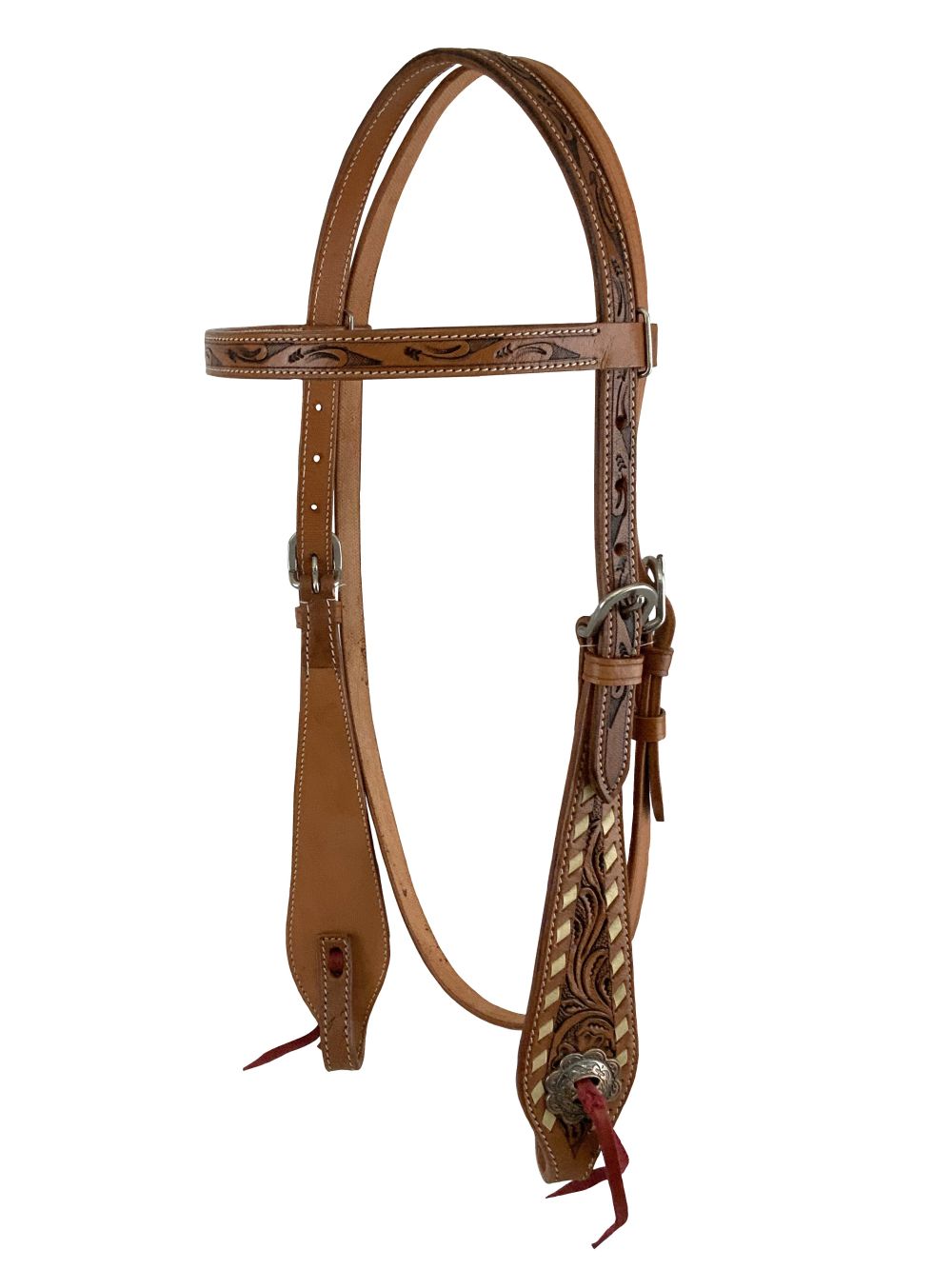 Western Tack Set - Browband Floral Tooled Leather Bridle & Breastcollar