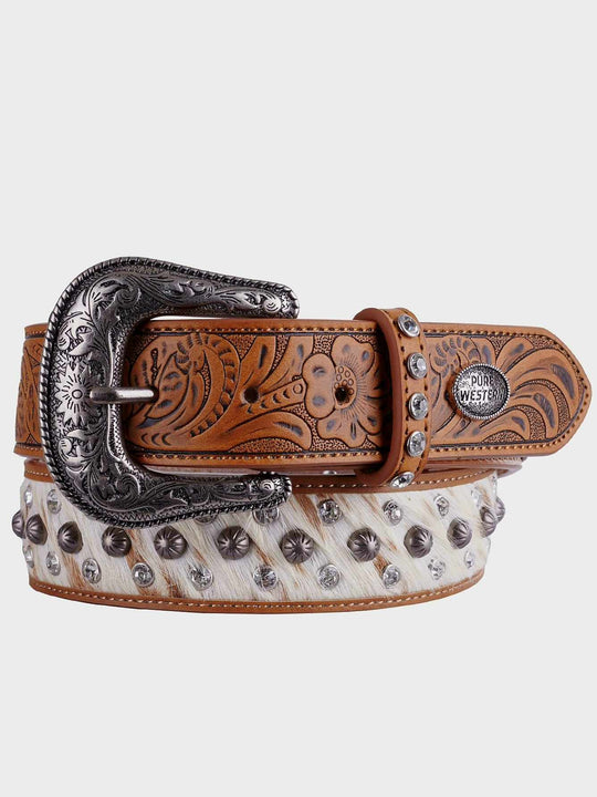 Pure Western Fifi PU/Leather on Hide  Belt