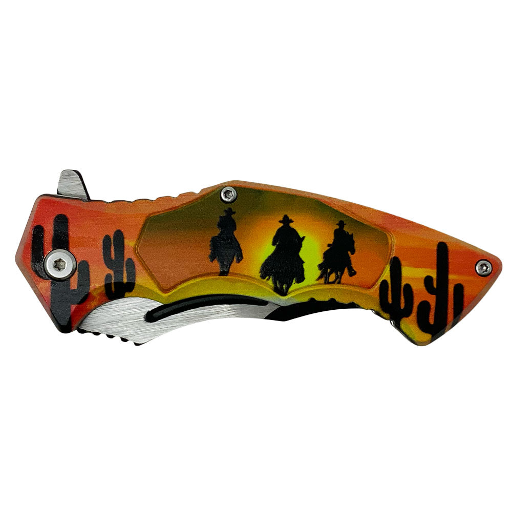 Knive - Cowboy Horse Sunset Pocket Knife