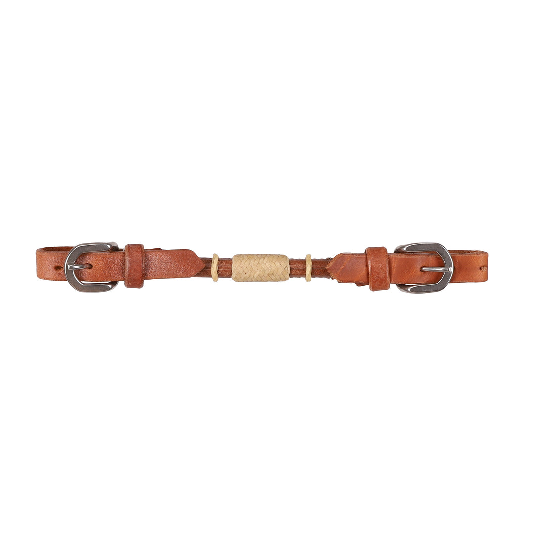 Curb Strap - Harness leather fully adjustable rolled centre curb strap