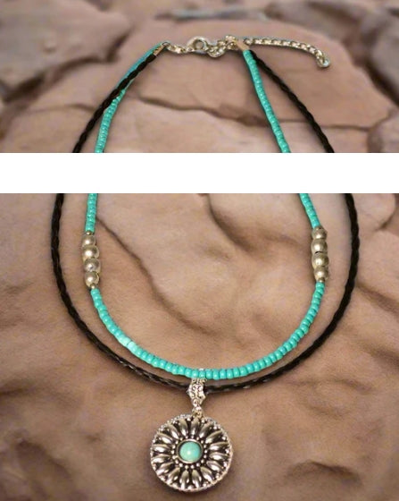 Jewellery - Genuine HH Western Necklace Navajo Sunflower