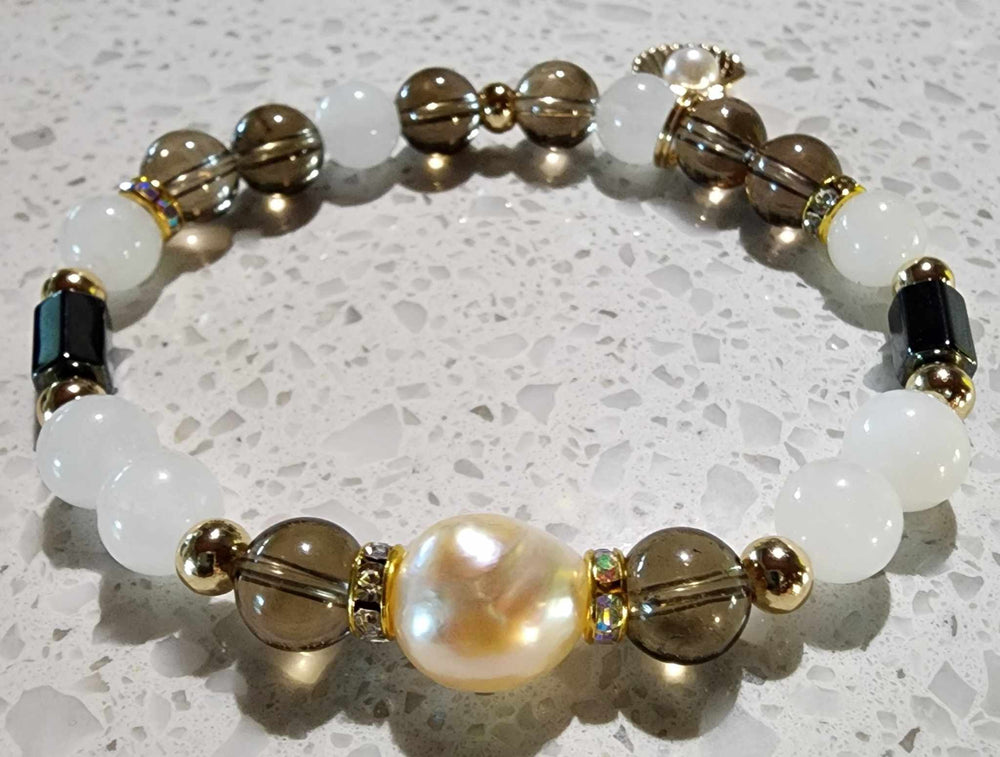 Jewellery - Genuine Semi Precious Gemstone & Freshwater Pearl Bracelet