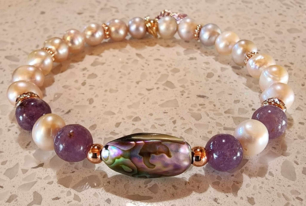 Jewellery - Genuine Semi Precious Gemstone & Freshwater Pearl Bracelet