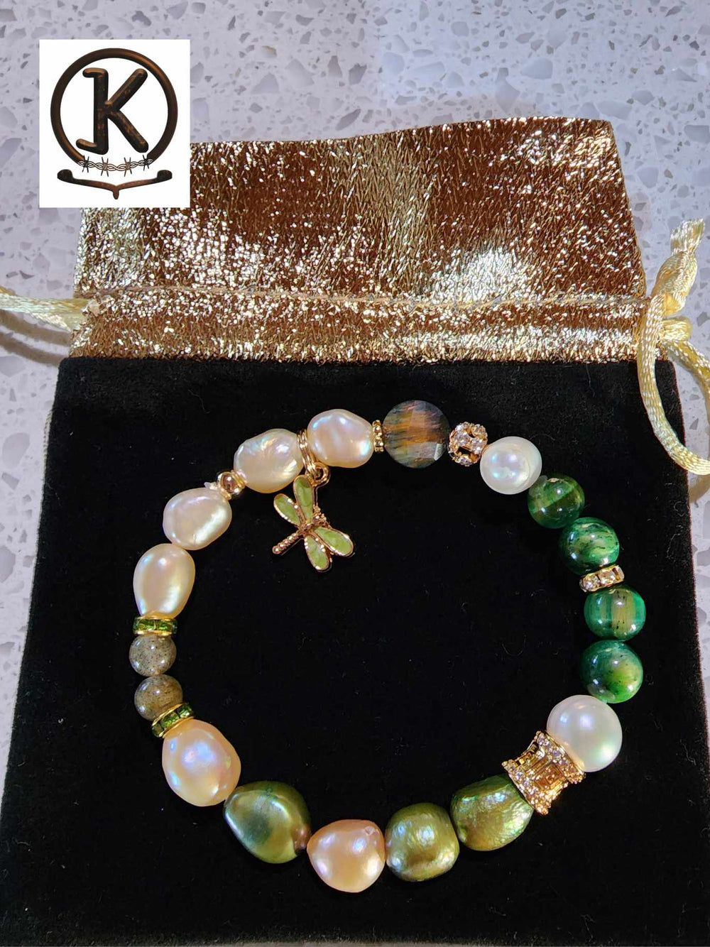 Jewellery - Genuine Semi Precious Gemstone & Freshwater Pearl Bracelet