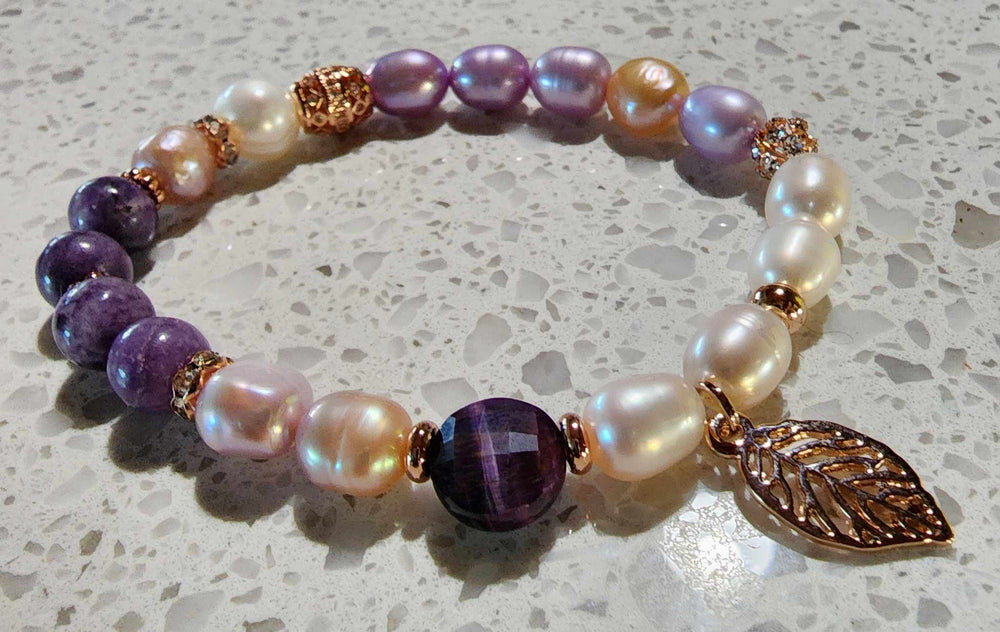 Jewellery - Genuine Semi Precious Gemstone & Freshwater Pearl Bracelet