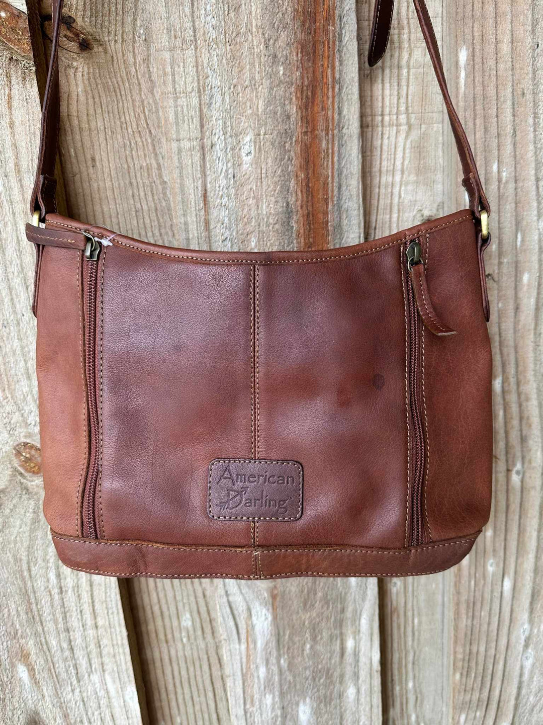 American Darling Genuine Leather  Western Buckle Crossbody