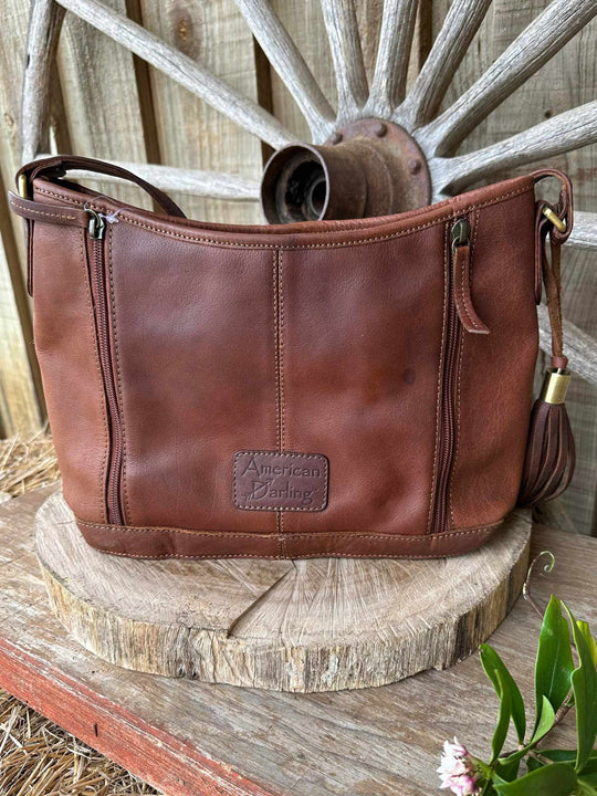 American Darling Genuine Leather  Western Buckle Crossbody