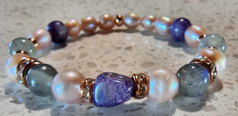 Jewellery - Genuine Semi Precious Gemstone & Freshwater Pearl Bracelet