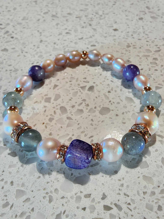 Jewellery - Genuine Semi Precious Gemstone & Freshwater Pearl Bracelet