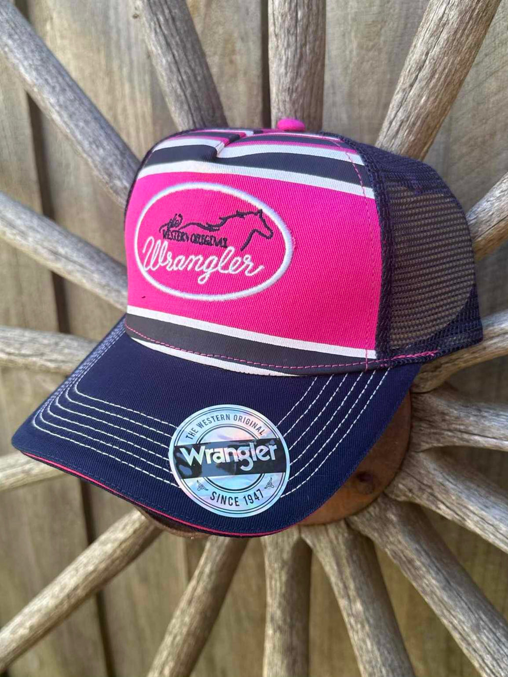 Wrangler Ladies Ava Cap Navy/ Pink Horse Logo