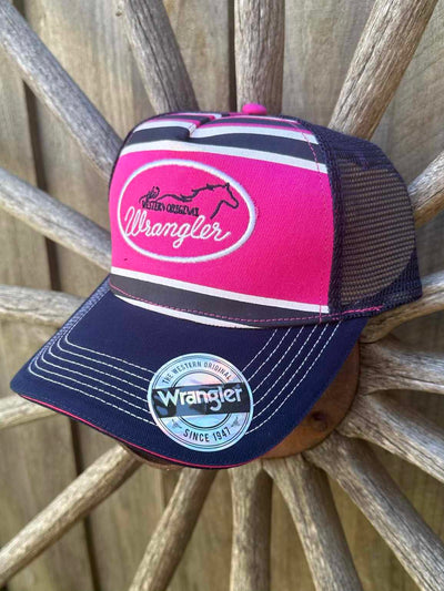 Wrangler Ava Cap Navy/ Pink Horse Logo