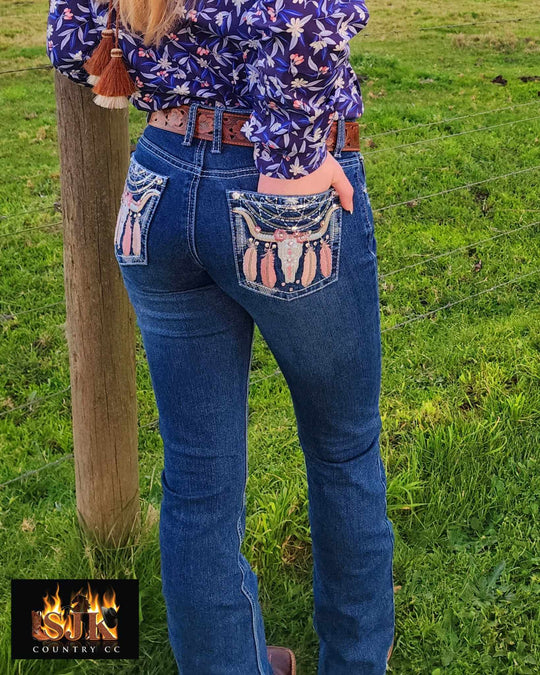 Pure Western AVA Longhorn Bootcut 32" Leg Jeans