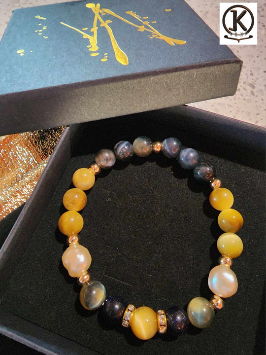 Jewellery - Genuine Semi Precious Gemstone & Freshwater Pearl Bracelet