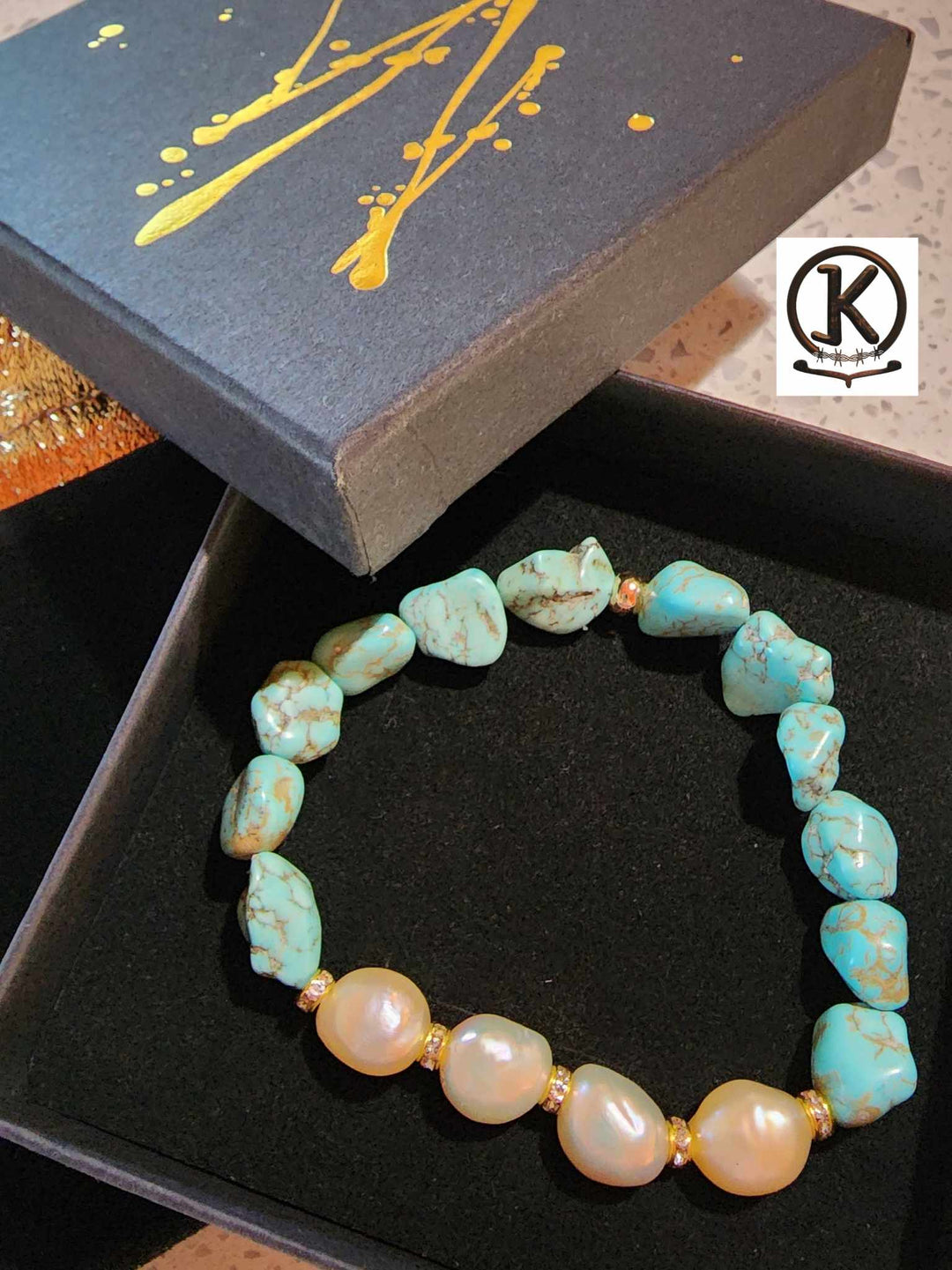 Jewellery - Genuine Semi Precious Gemstone & Freshwater Pearl Bracelet