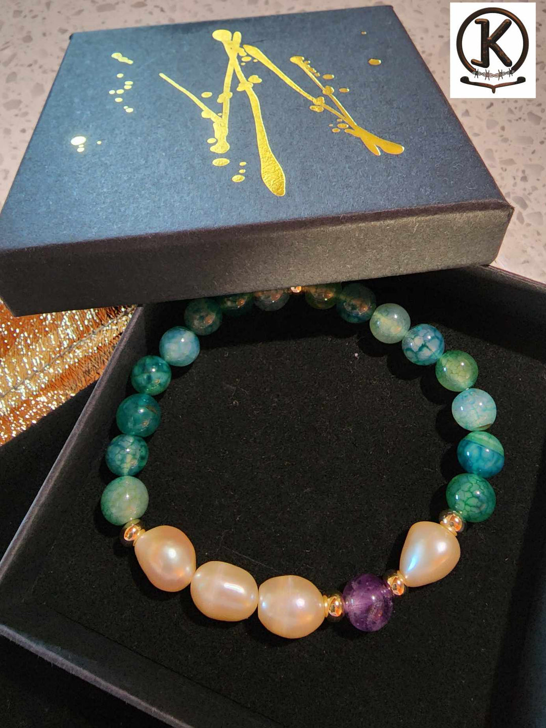 Jewellery - Genuine Semi Precious Gemstone & Freshwater Pearl Bracelet