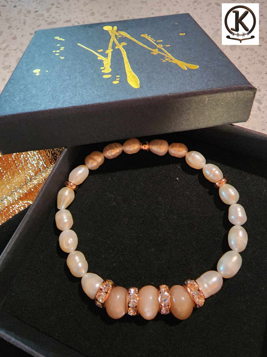 Jewellery - Genuine Semi Precious Gemstone & Freshwater Pearl Bracelet