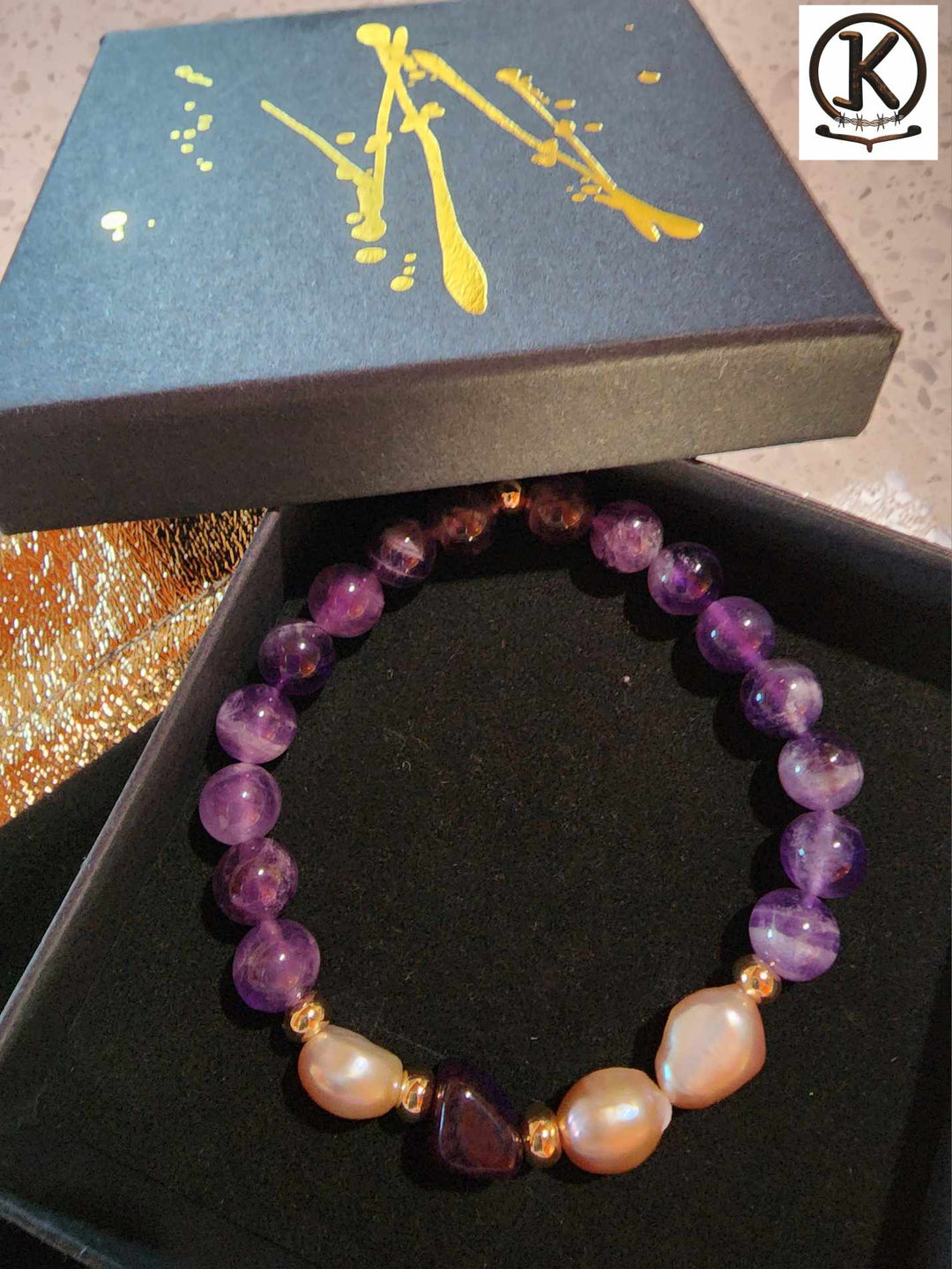 Jewellery - Genuine Semi Precious Gemstone & Freshwater Pearl Bracelet