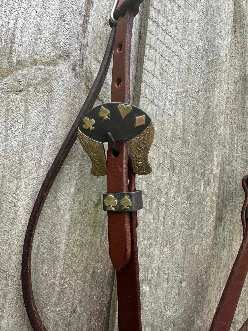 Western Bridle Leather Browband Headstall Fancy Buckle