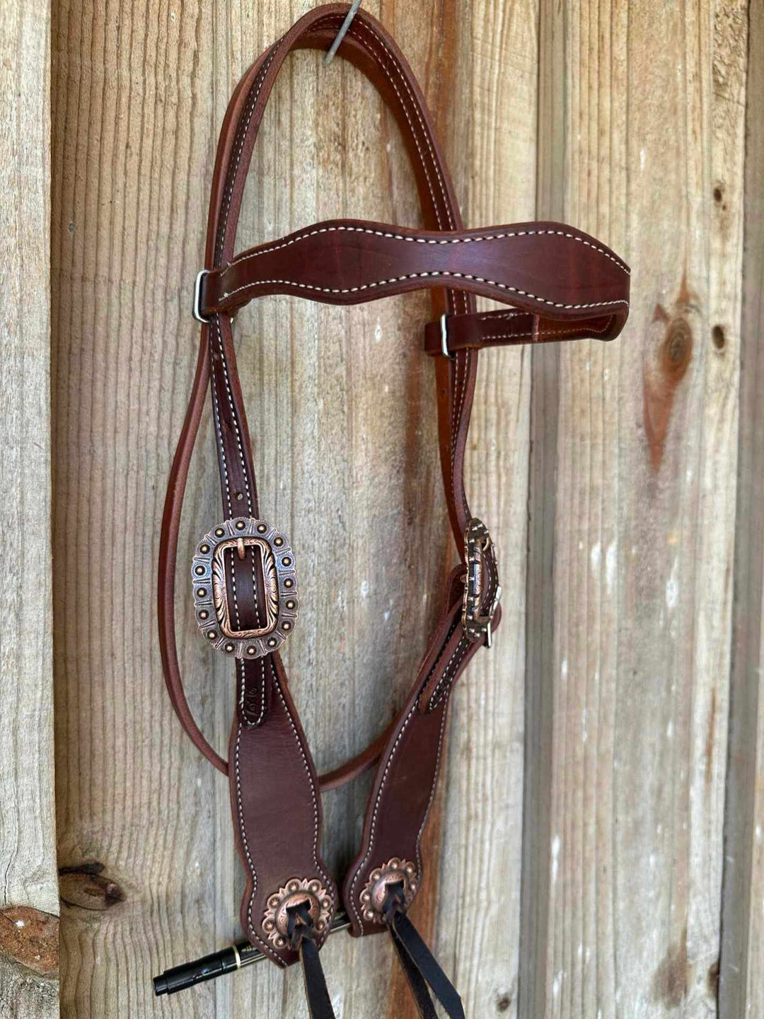 Western Bridle Show Browband  High Quality Oiled Leather USA Made