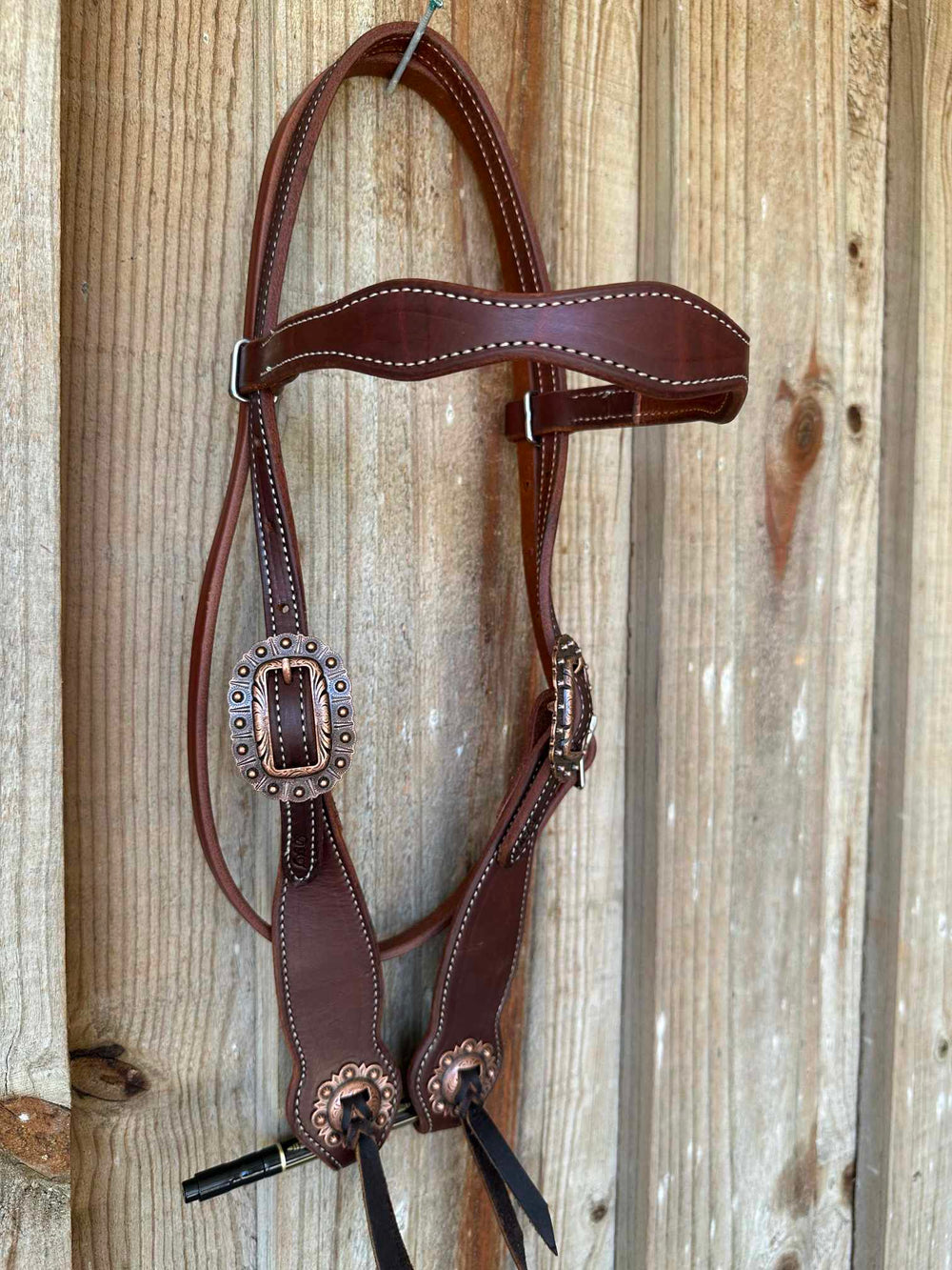 Western Bridle Show Browband  High Quality Oiled Leather USA Made