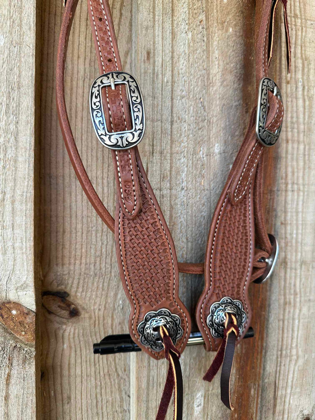 Western Bridle Show Browband  High Quality Oiled Leather USA Made