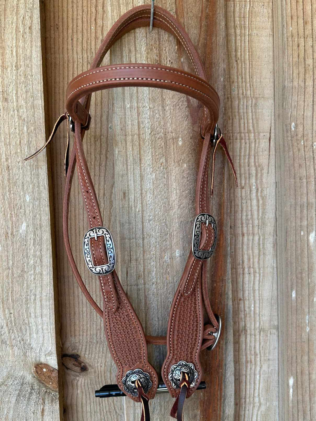 Western Bridle Show Browband  High Quality Oiled Leather USA Made