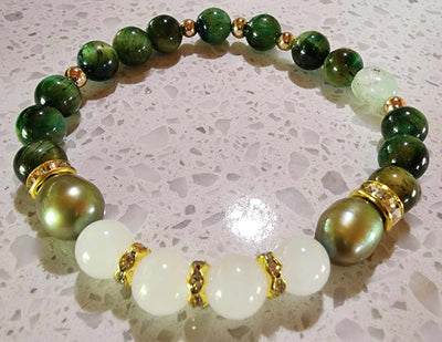 Jewellery - Genuine Semi Precious Gemstone & Freshwater Pearl Bracelet