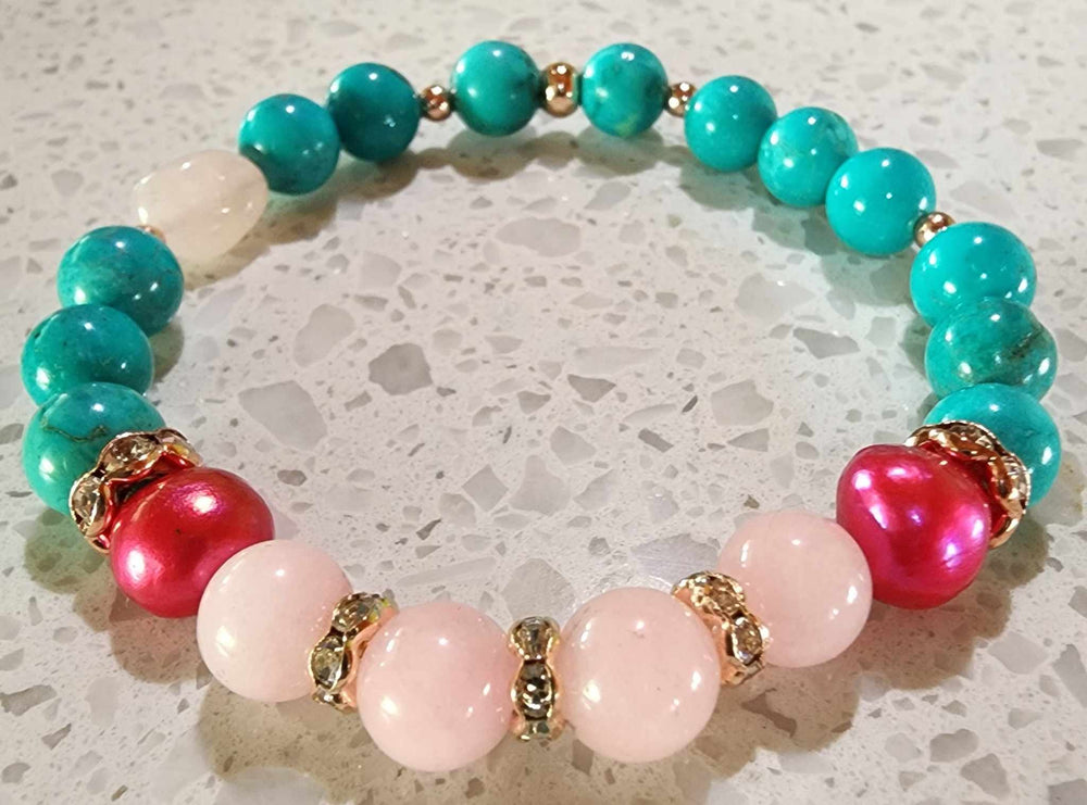 Jewellery - Genuine Semi Precious Gemstone & Freshwater Pearl Bracelet