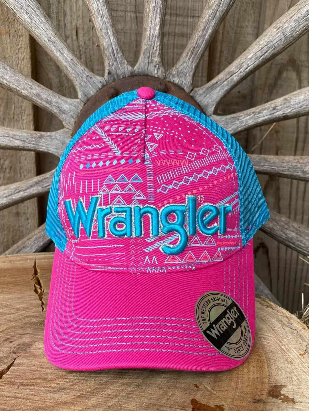 Wrangler Ladies  Elora Cap Pink Aqua Blue Multi