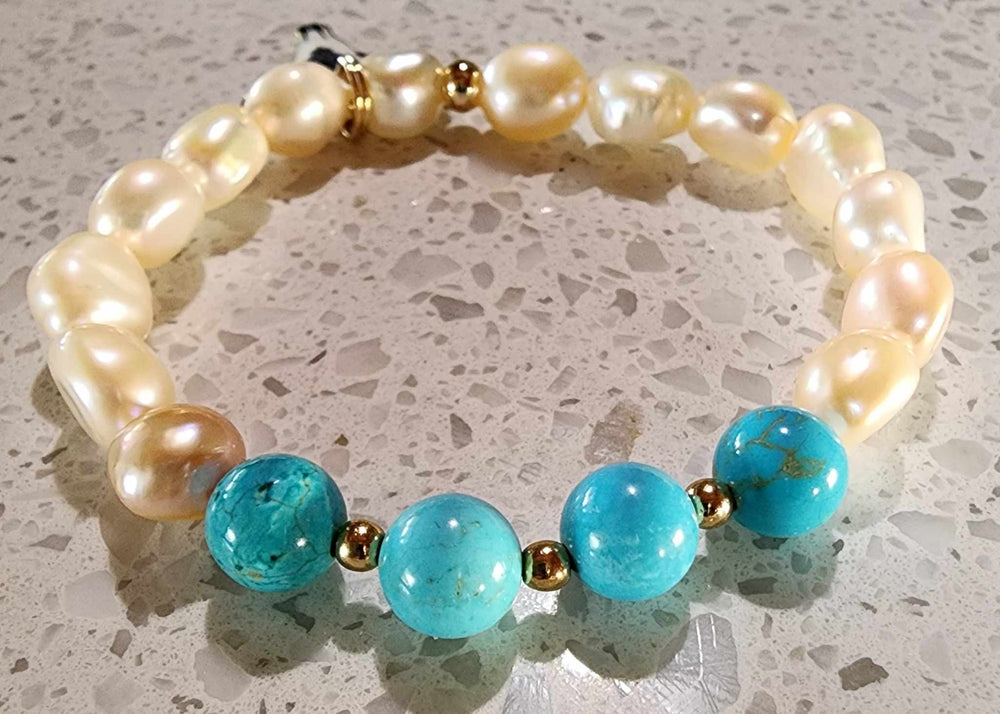 Jewellery - Western Semi Precious Gemstone & Freshwater Pearl Bracelet