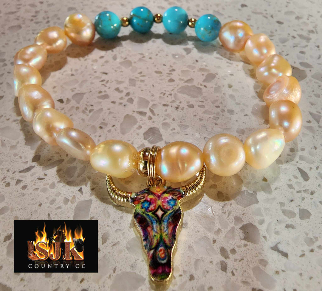 Jewellery - Western Semi Precious Gemstone & Freshwater Pearl Bracelet