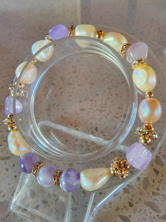 Jewellery - Genuine Semi Precious Gemstone & Freshwater Pearl Bracelet