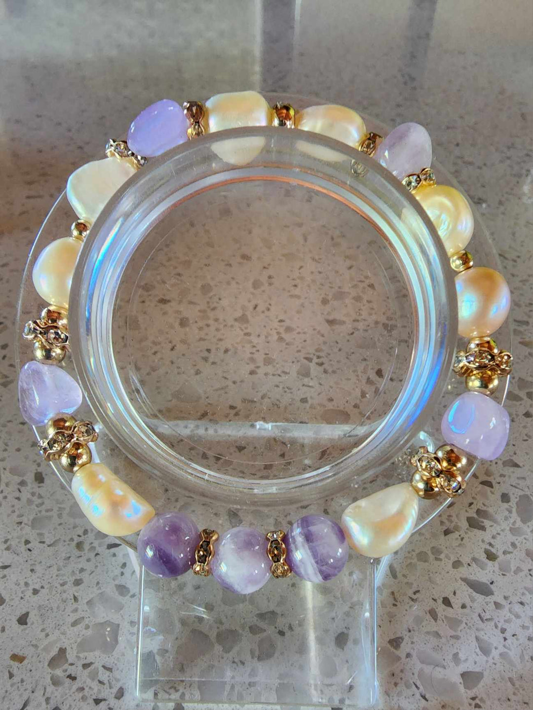 Jewellery - Genuine Semi Precious Gemstone & Freshwater Pearl Bracelet