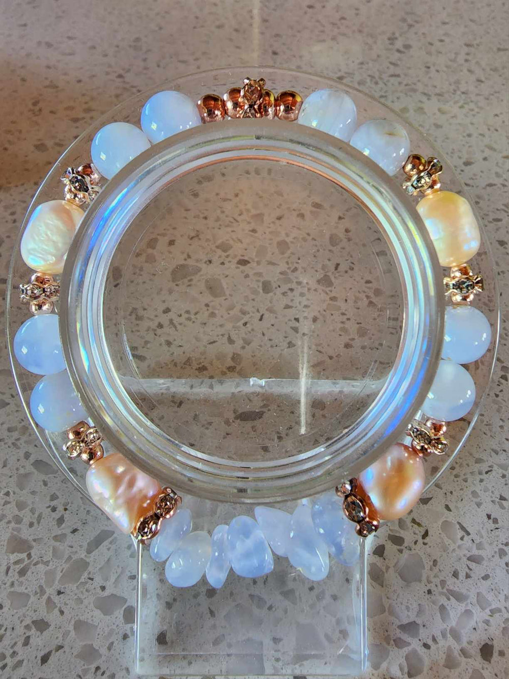 Jewellery - Genuine Semi Precious Gemstone & Freshwater Pearl Bracelet