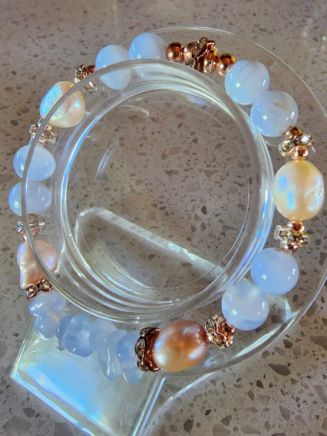 Jewellery - Genuine Semi Precious Gemstone & Freshwater Pearl Bracelet