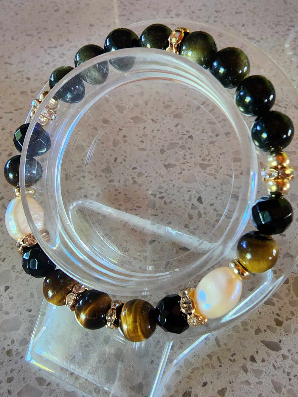 Jewellery - Genuine Semi Precious Gemstone & Freshwater Pearl Bracelet