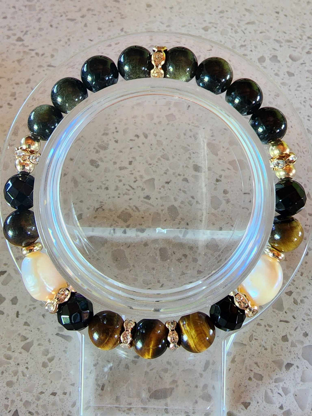 Jewellery - Genuine Semi Precious Gemstone & Freshwater Pearl Bracelet